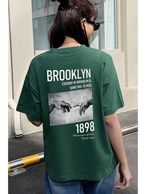 Unisex 1898 Brooklyn Baskılı T-shirt