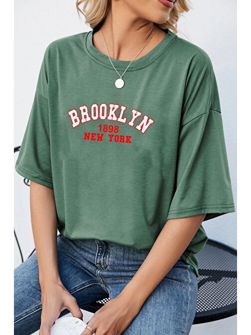 Unisex Brooklyn Baskılı T-shirt
