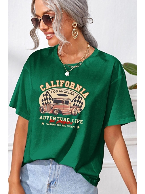 Unisex California Baskılı T-shirt