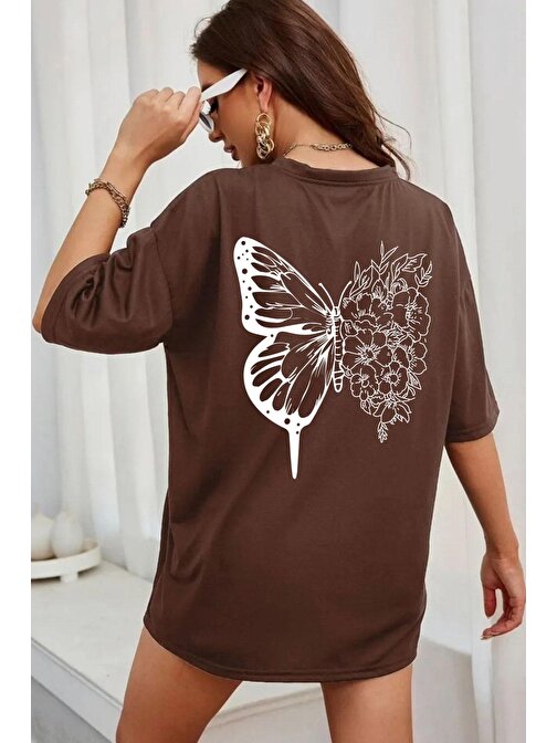 Unisex Drawing Butterflies Tasarım T-shirt