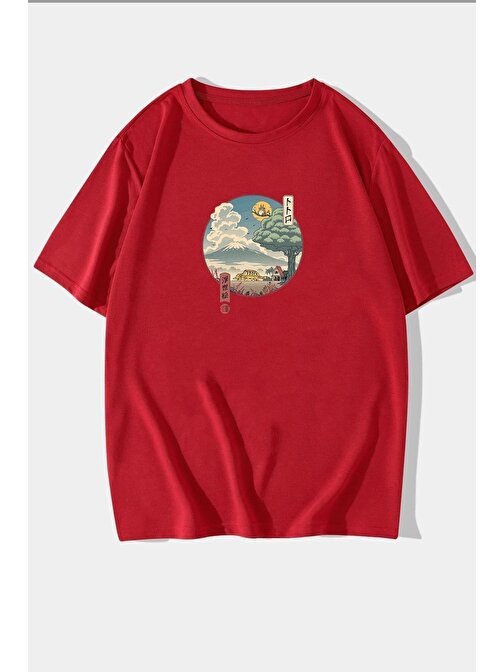 Unisex Neighbor's Ukiyo E Baskılı T-shirt