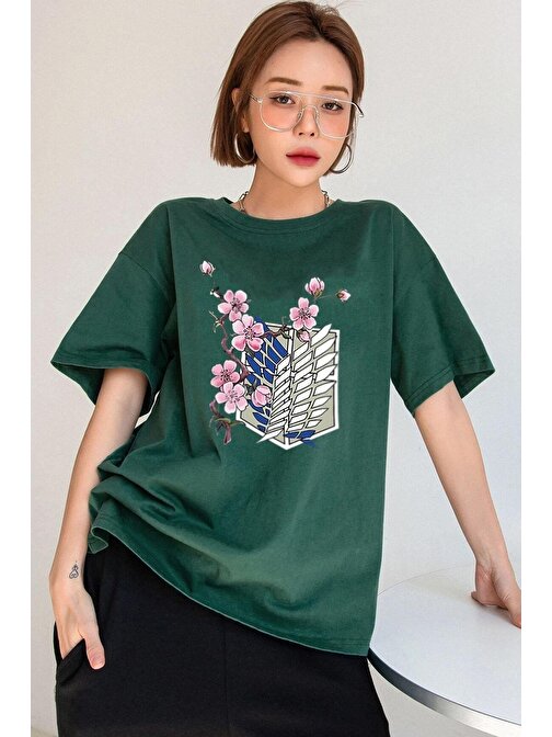 Unisex Flowers Baskılı T-shirt