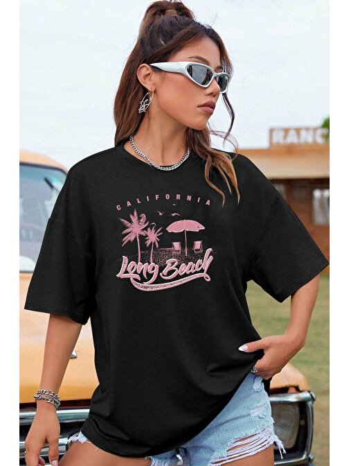Unisex Long Beach Tasarım Tshirt
