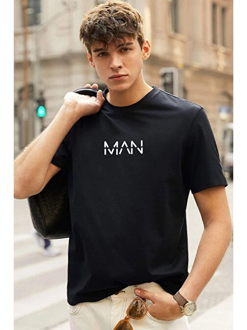 Unisex Man Baskılı T-shirt