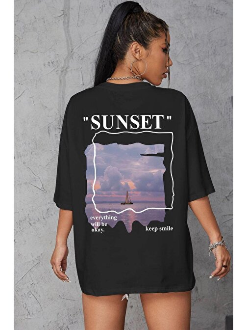 Unisex Sunset Tasarım Tshirt