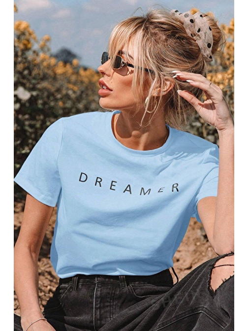 Unisex Dreamer Baskılı Oversize Tshirt