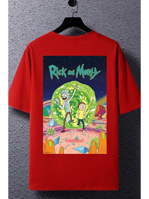 Unisex Rick And Morty Baskılı T-shirt