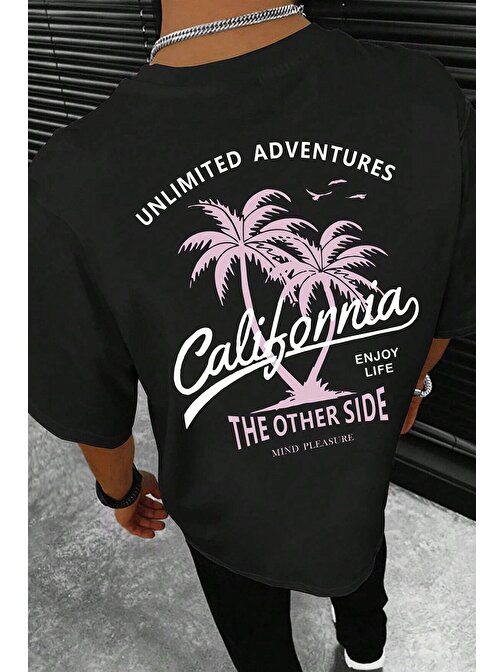 Erkek California Baskılı Oversize Tshirt