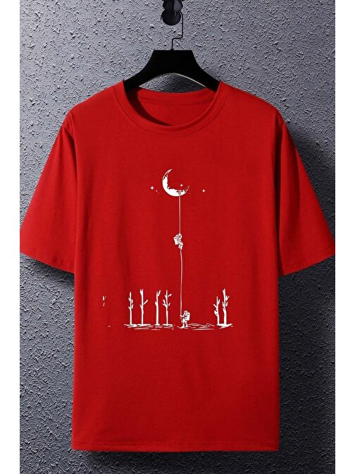 Unisex Uzay Temalı Baskılı T-shirt