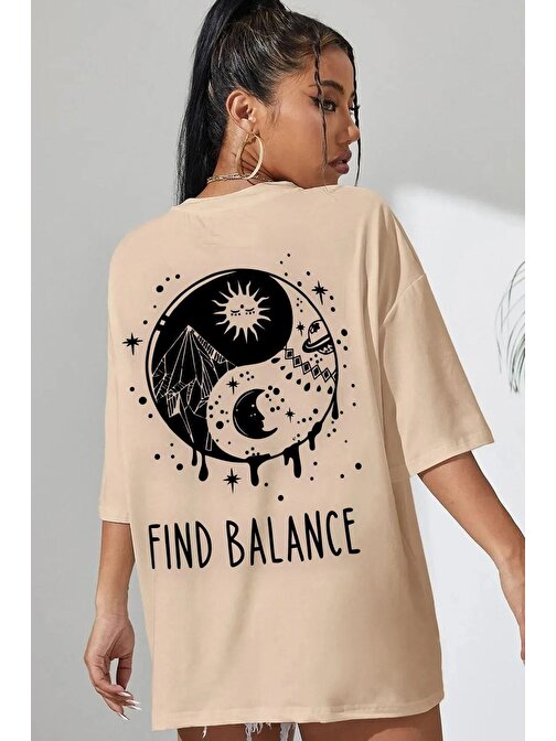 Unisex Yin & Yang Baskılı T-shirt