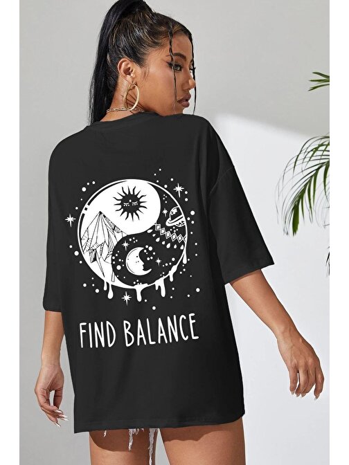 Unisex Yin & Yang Baskılı T-shirt