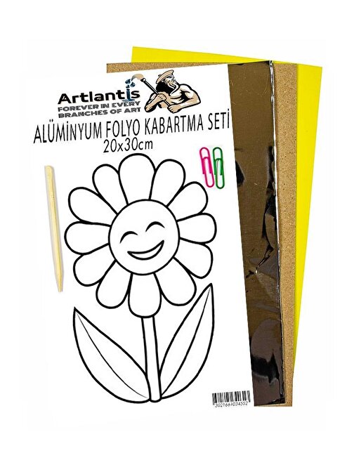 Alüminyum Folyo Kabartma Seti 20x30 cm Deney Malzemesi 1 Paket Aliminyum Folyo Seti Kabartma