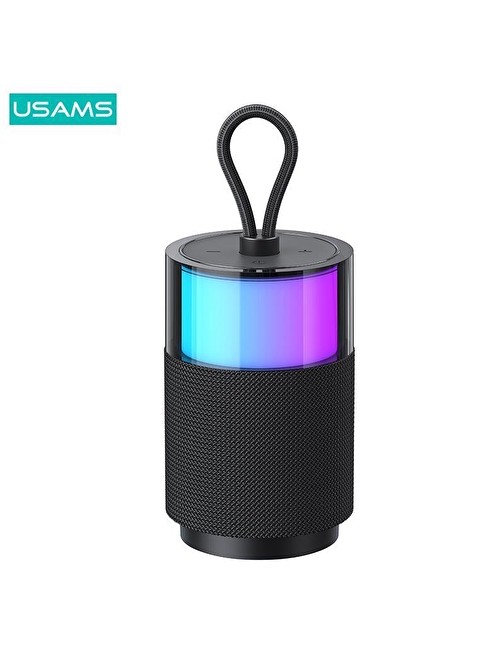 Usams Şarjlı Taşınabilir RGB Renkli BT5.3 USB/AUX/SD 360 Derece Stereo Bluetooth Hoparlör YX012