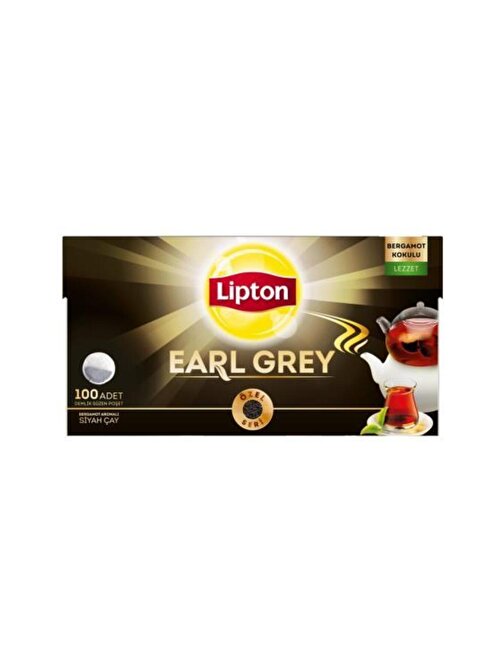 Lipton Earl Grey Bergamot Aromalı Siyah Süzen Demlik Poşet Çay 3'lü 100 x 3.2 G