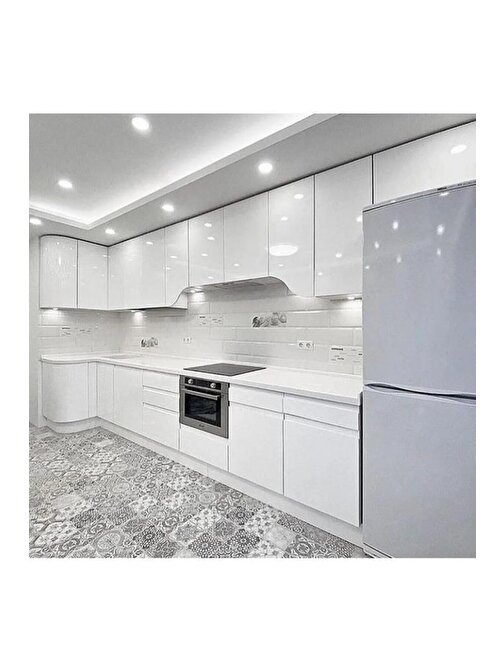 Parlak Beyaz 50x100cm Yapışkanlı Folyo Mutfak Dolap Ve Mobilya Kaplama Folyosu