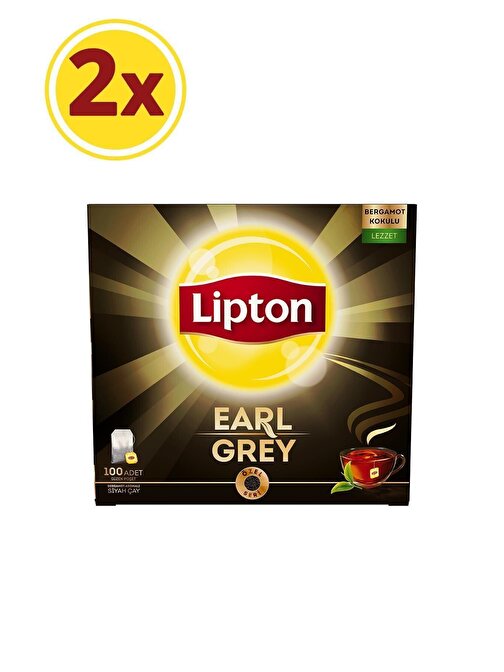 Lipton Earl Grey Bergamot Aromalı Siyah Süzen Bardak Poşet Çay 2'li 100 x 2 G