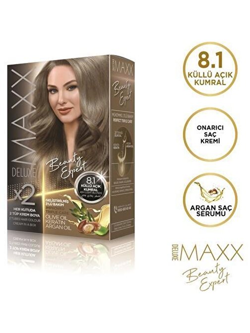 Maxx Deluxe Saç Boyası 8.1 Küllü Açık Kumral