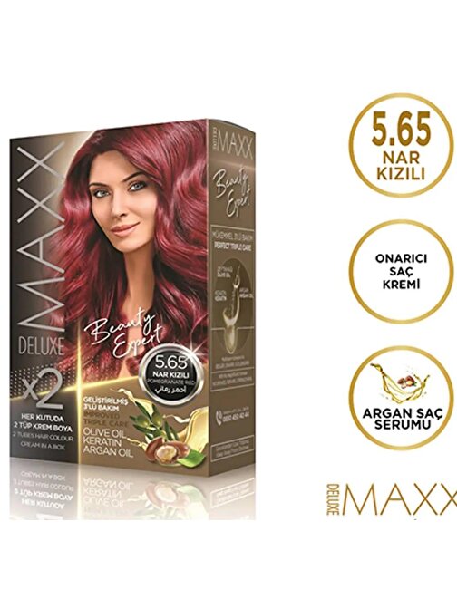 Maxx Deluxe Saç Boyası 5.65 Nar Kızılı