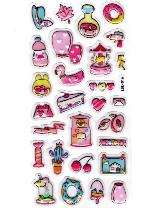 Sticker Kabartmalı Stiker Defter Planlayıcı Etiket (Lde016)-19x9cm - Lunapark Şapka