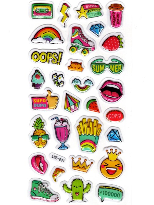 Sticker Kabartmalı Stiker Defter Planlayıcı Etiket (Lde031)-19x9cm - Yaz Summer