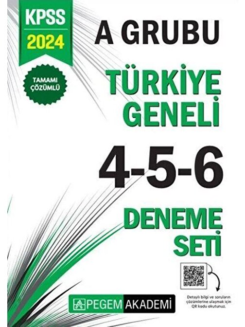 2024 KPSS A Grubu Türkiye Geneli 4-5-6 Deneme Seti Pegem Yayınları