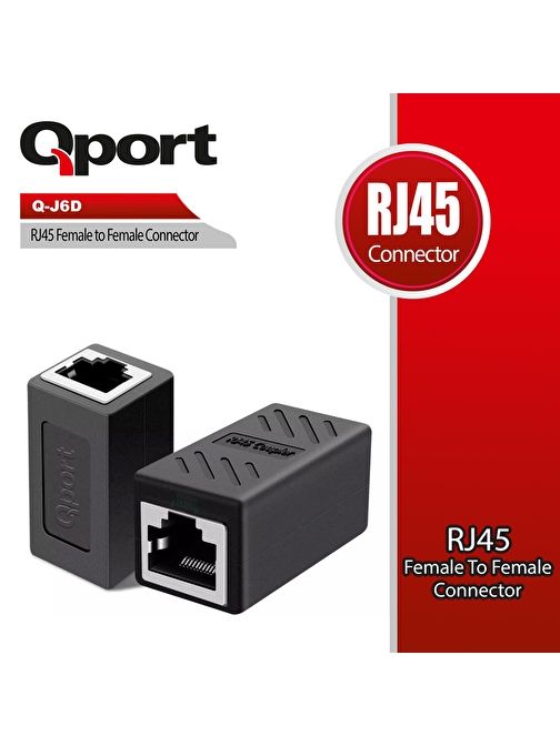 QPORT Q-J6D CAT6 RJ45 DİŞİ DİŞİ ARA KONNEKTÖR