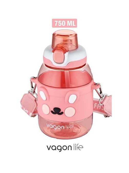 Vagonlife Pipetli Çocuk Matarası 750Ml Pembe