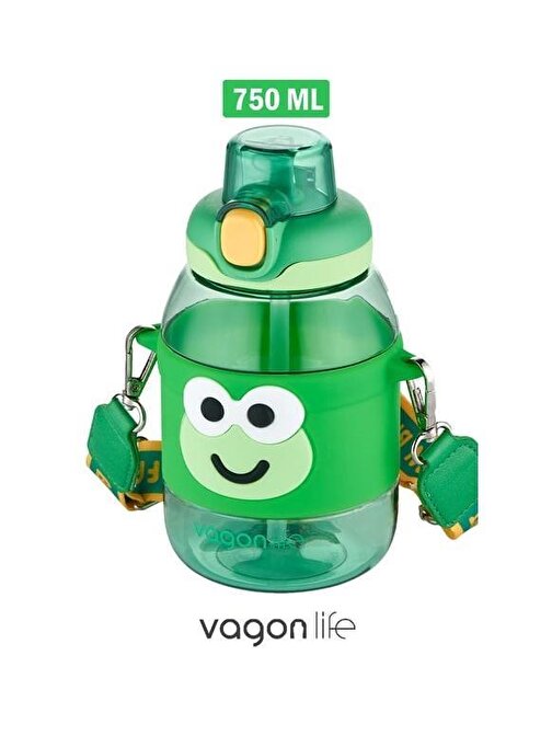 Vagonlife Pipetli Çocuk Matarası 750Ml Yeşil