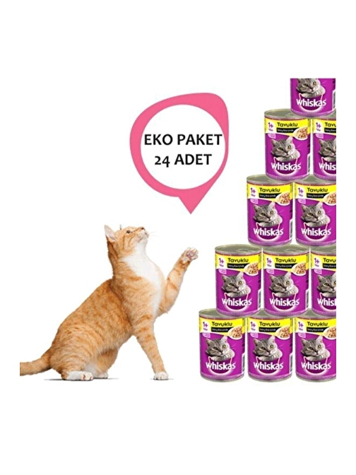 Whiskas Tavuklu Konserve Yetişkin Kedi Maması 24 x 400 G