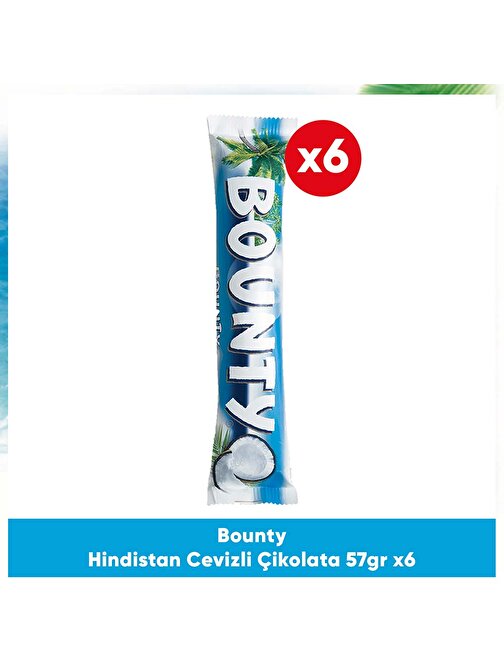 Bounty Hindistan Cevizli Çikolata 57 G 6X