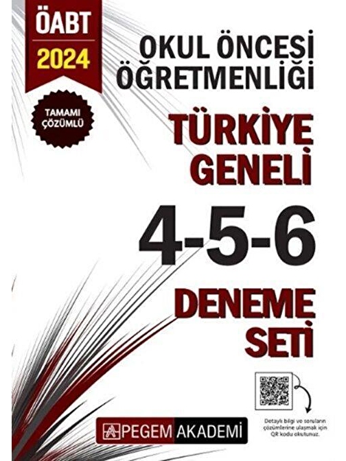 2024 ÖABT Okul Öncesi Öğretmenliği Türkiye Geneli 4-5-6 Deneme Pegem Yayınları