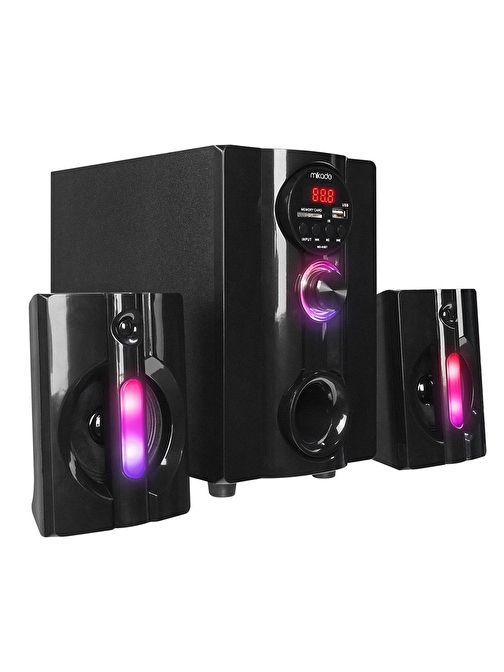 Mikado MD-95BT 2+1 20W Siyah Multimedya FM-BT-SD-USB Speaker Hoparlör Kumandalı