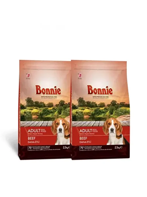Bonnie Biftekli Yetişkin Köpek Maması 2,5 Kg x 2 Adet