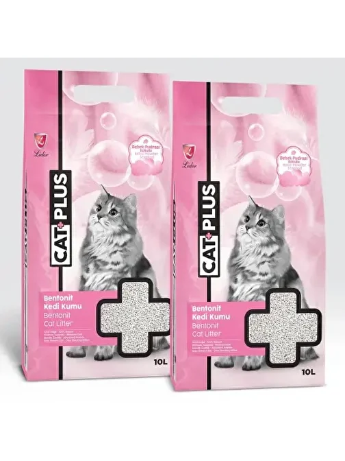 CatPlus Bebek Pudralı Kedi Kumu 10 Lt x 2 Adet