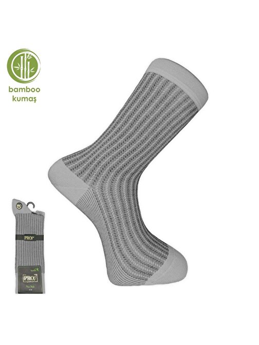 Pro Çorap Gence Bambu Erkek Çorabı Kül Gri (17101-R6)