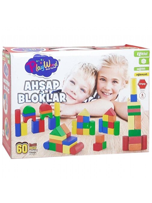 Playwood Kutuda 60 Parça Renkli Bloklar