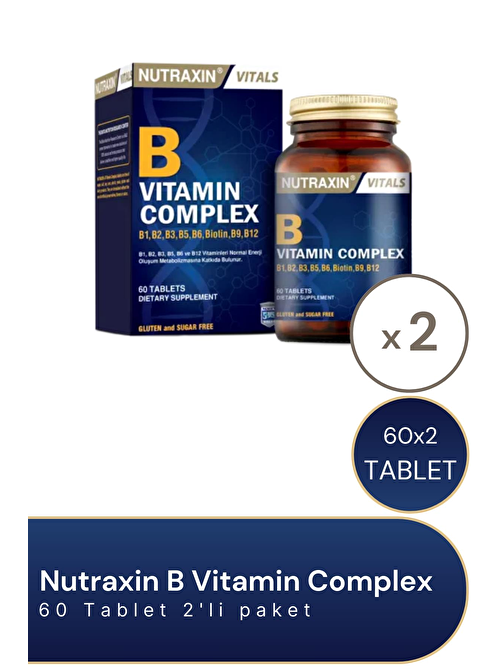 Nutraxin B Vitamin Complex 60 Tablet - 2 Adet