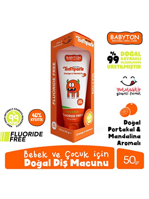 BABYTON Organik Diş Macunu Portakal+mandalina Aromalı