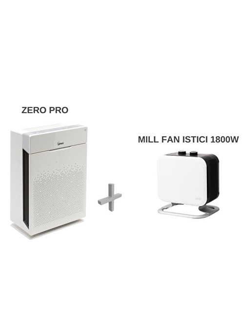 Winix Zero Pro Hava Temizle Cihazı ve Mill Fan Isıtıcı 1800 W-Beyaz