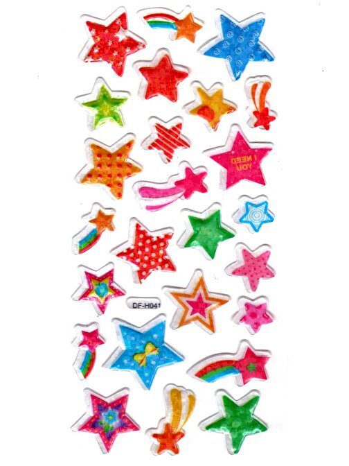 Işıltılı Sticker Kabartmalı Stiker Defter Planlayıcı Etiket (Dfh041)-18x9cm- Kuyruklu Yıldız