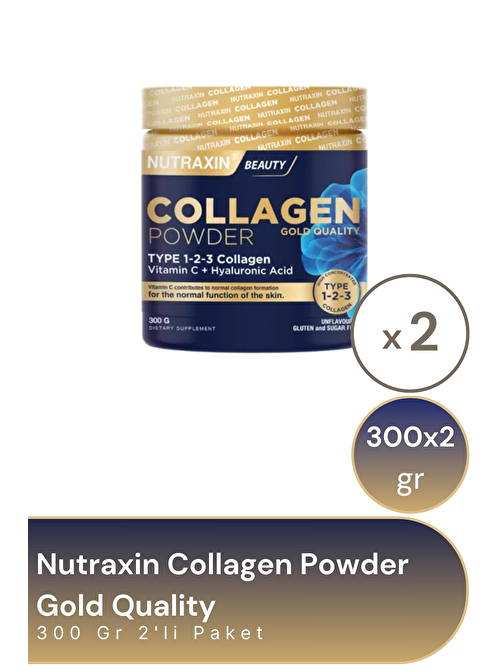 Nutraxin Collagen Powder Gold Quality 300 gr 2'li Paket