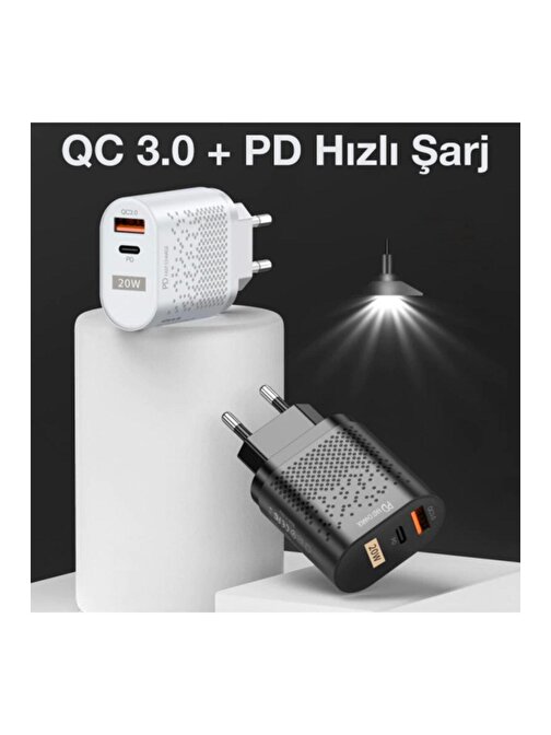 Uslion 20w Usb Qc3.0 Şarj Pd3.0 Hızlı Şarj Aleti Şarj Başlık Beyaz
