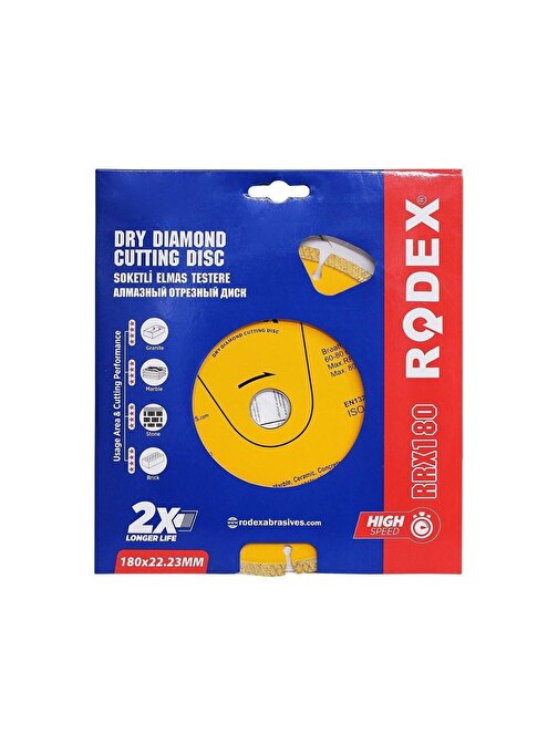 Rodex Elmas Kesme Disk Testeresi 180x22.23 mm Rrx180