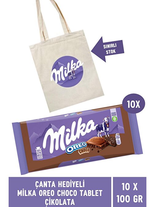 Çanta Hediyeli Milka Oreo Choco Tablet Çikolata 100 gr - 10 Adet