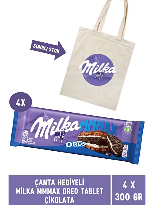 Çanta Hediyeli Milka Oreo Tablet Çikolata 300 gr MMMAX - 4 Adet