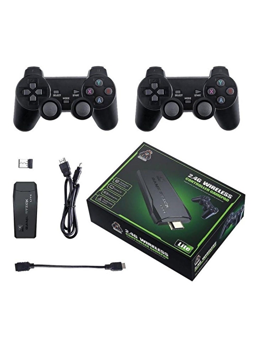 Cosmostech 4K Ultra HD Game Stick Lite , Retro Atari Video Oyunlu Gaming Oyun Konsolu , 2.4G Kablosuz Çift Kollu Gamepad