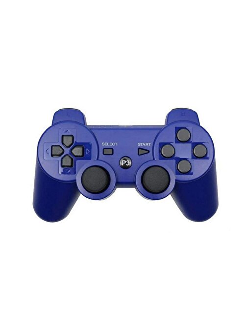 Cosmostech P3 Doubleshock PS3 Playstation 3 için Uyumlu Kablosuz Titreşimli Oyun Kolu Gamepad Joystick Controller Mavi