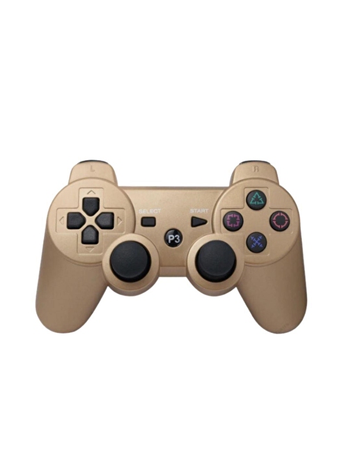 Cosmostech P3 Doubleshock PS3 Playstation 3 için Uyumlu Kablosuz Titreşimli Oyun Kolu Gamepad Joystick Controller Gold