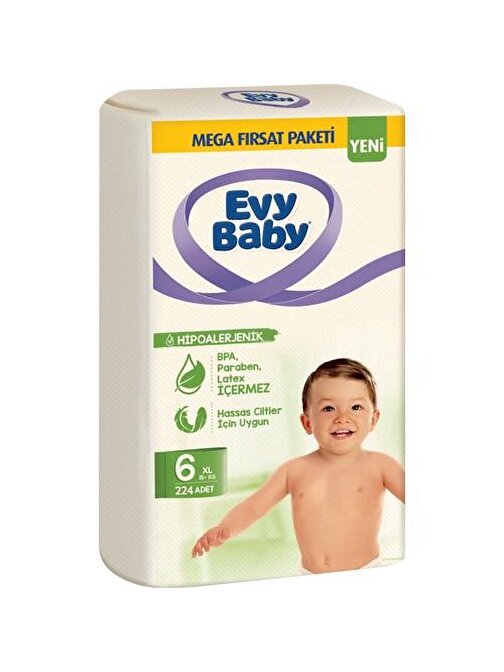 Evy Baby Bebek Bezi Mega Fırsat Paketi 6 Numara 224 Adet