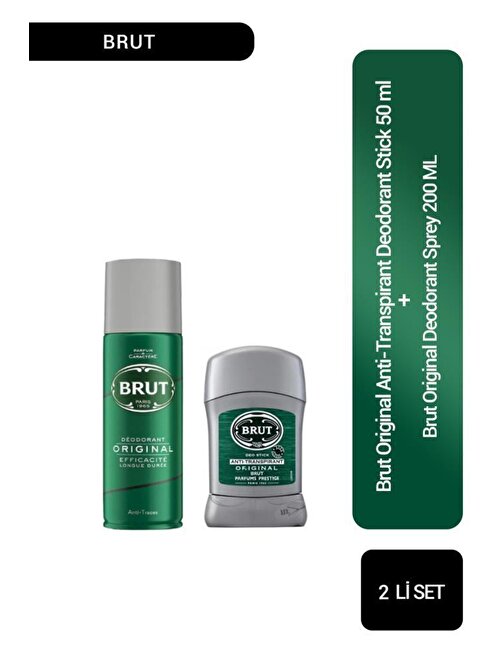 Brut Original Deodorant Sprey 200 ml+Deodorant Stick 50 ml